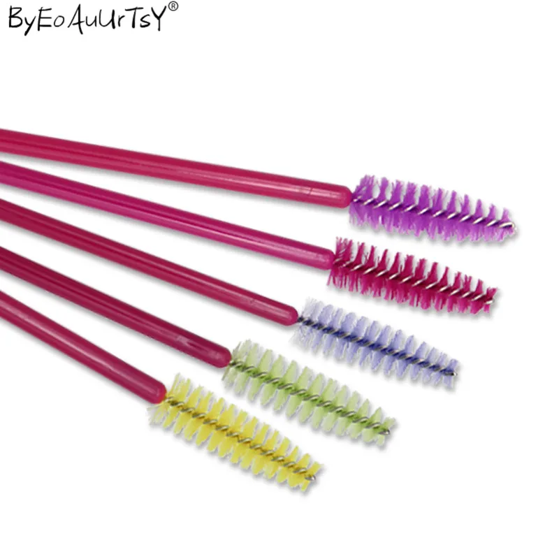 Beautiful Rose Makeup Brushes for Eyelash Extension Disposable Mascara Wands Makeup Eye Brushes One-off Nylon 200pcslot