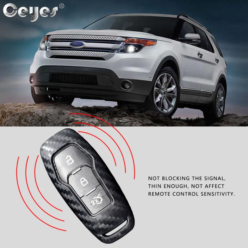 Ceyes Auto Fob Smart Remote 3 4 Carbon Fiber Cover Shell Car Styling Accessories Key Case For Ford Focus Mondeo Explorer Mustang key case key case cover car key shell