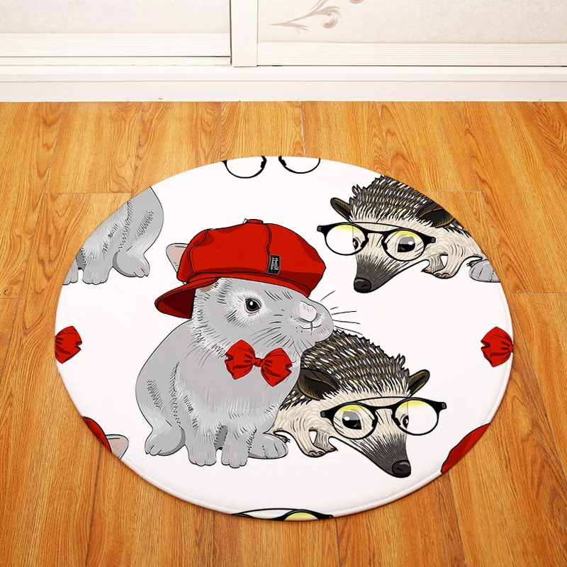 Мультфильм Животные круглый Tapete для гостиная спальня домашний декоративный ковер ковры для детей мягкий игровой коврик