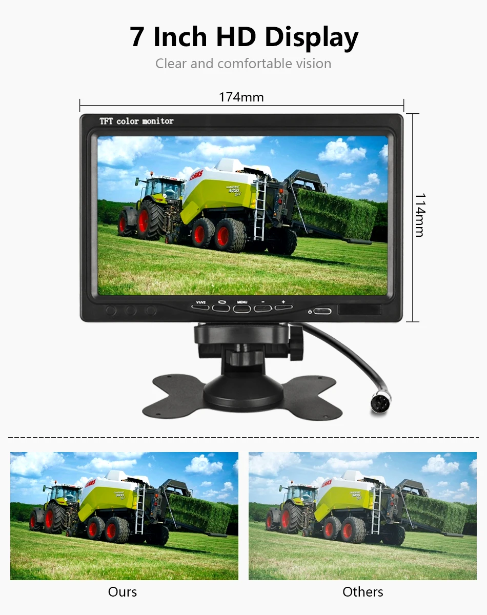 " TFT lcd Автомобильный монитор HD дисплей авиационная головка камера обратная помощь камера система парковки 18IR светодиодный камера ночного видения