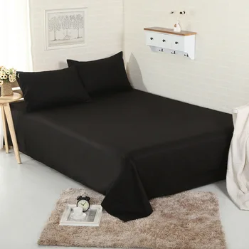 

Luxury 100% Cotton Bed Sheets King/Queen/Twin/Full Size sabanas Solid black White Gray Hotel Bed Sheet Bedding Sheets