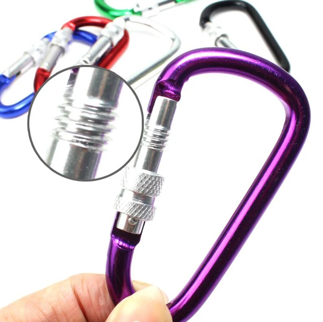 Anneau De Mousqueton Petit Mousqueton En Aluminium En Forme De D Pour Porte- Clés Lot De Mousqueton