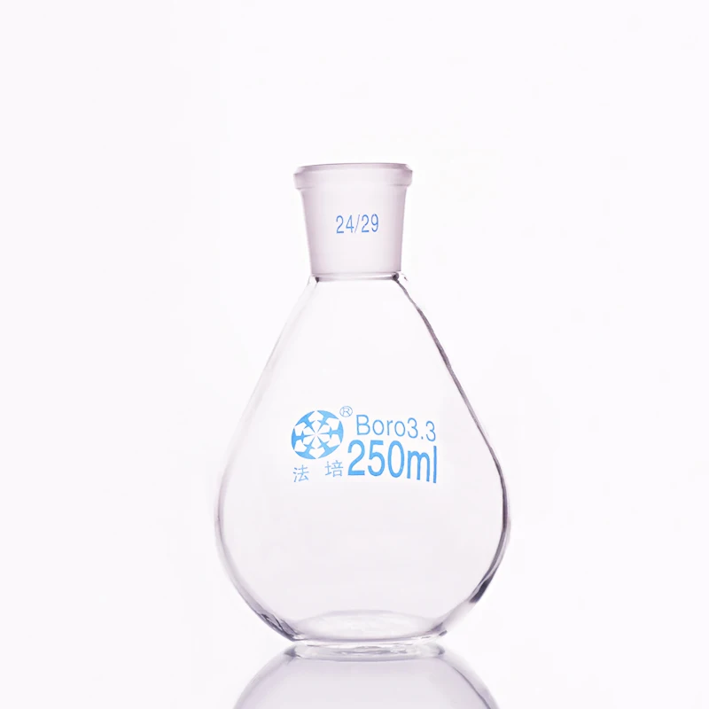 

Evaporation bottle 250ml,Flask eggplant shape,short neck standard grinding mouth 24/29,Eggplant-shaped flat bottom flask