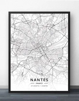 Nantes Nice Nimes Orleans Perpignan Reims Rennes Rouen Saint-Etienne Paul Strasbourg Toulon Toulouse Tours France Map Poster hamza strasbourg
