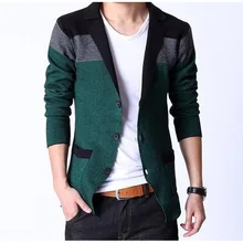 Классический дизайн, мужские спортивные пиджаки, модный вязаный мужской костюм, тонкая Осенняя хлопковая куртка для мужчин, Повседневный Кардиган
