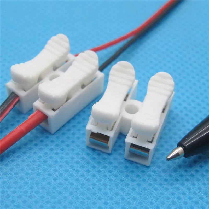 10 шт. 2p пружинный соединитель провода без сварки без винтов быстрый соединитель кабельный зажим клеммный блок 2 способа легко подходит для светодиодной ленты
