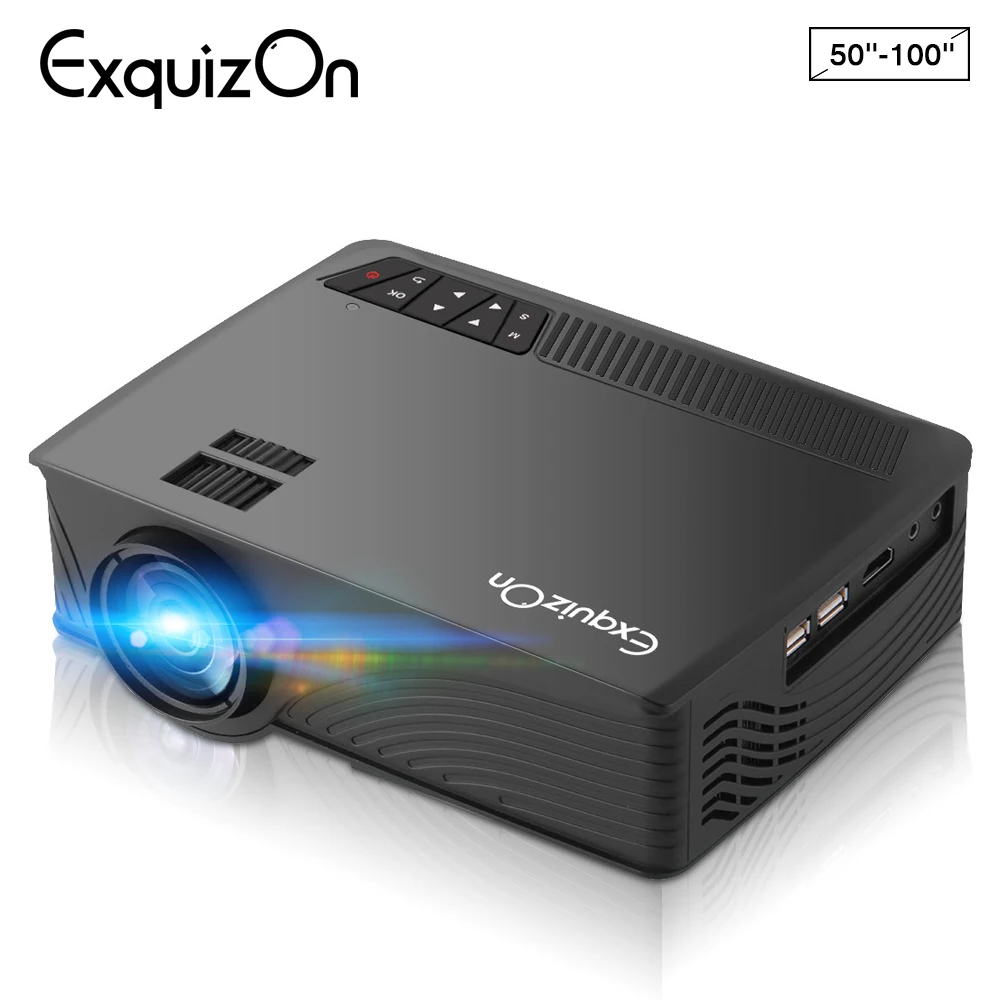 Exquizon светодиодный GP12 проектор видео домашний с HDMI входом поддержка 1080P для
