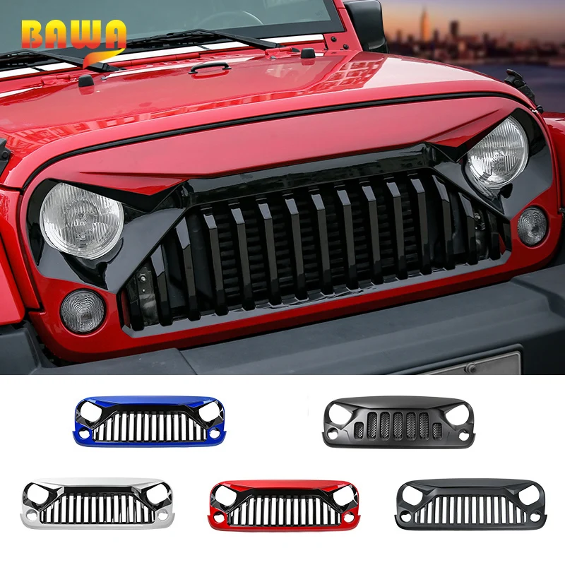 BAWA Racing Grills for Jeep Wrangler JK 2007 2017 ABS Black White Red