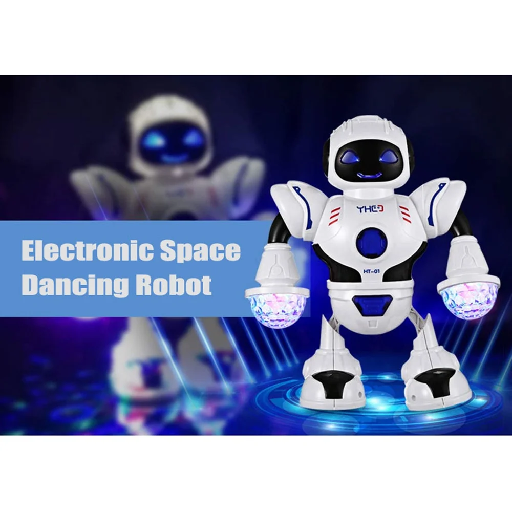 ABS пластик Электрический Интеллектуальный робот космическая модель версия Q экшн-головоломка игрушки Смарт для детей Музыка электрический танцующий робот