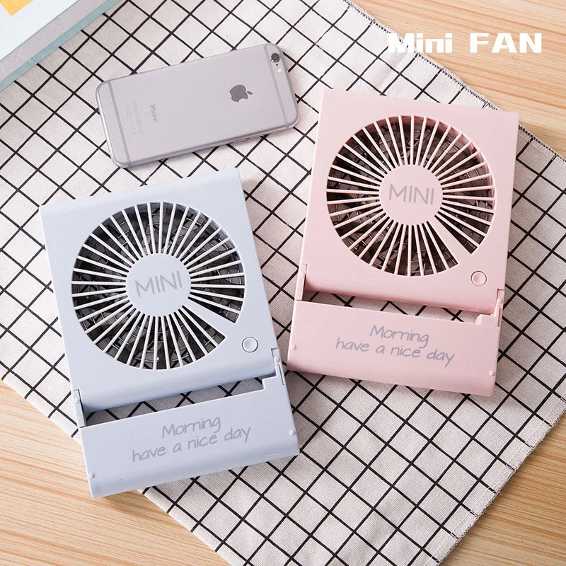 

2018 Cute Mini Fan Notebook Folding Portable Fan Low Noise Three Gear Adjustment Use for Home Ventilator Air Cooler Fan