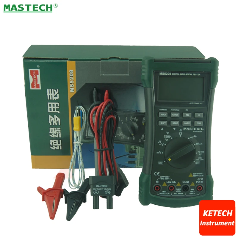 

Multifunction Insulation Multimeter , Digital Insulation Meter Tester Multimeter DMM MASTECH MS5208