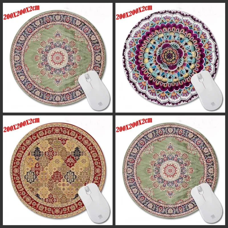 

Beautiful Persian rug 200*200*2mm Top Selling Customized Non-Slip Rubber 3D Printing Gaming Durable Notebook Round mouse pad