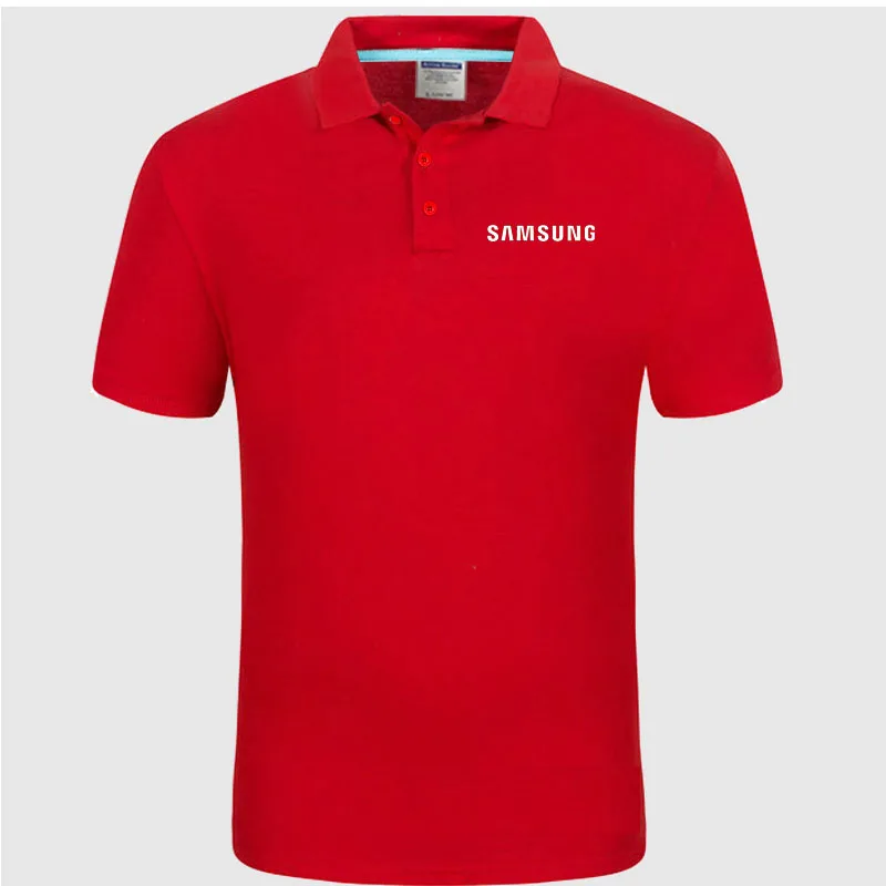 Samsung тенниска с логотипом мужская летняя рубашка поло с коротким рукавом Хлопок Весна повседневные мужские Поло