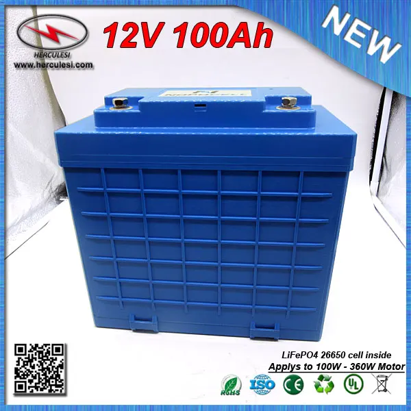 Best Big Capacity LiFePO4 12V 100Ah Deep Cycle Lithium ion battery for EV HEV Car scooter UPS Streetlamp solar system FREE SHIPPING 5