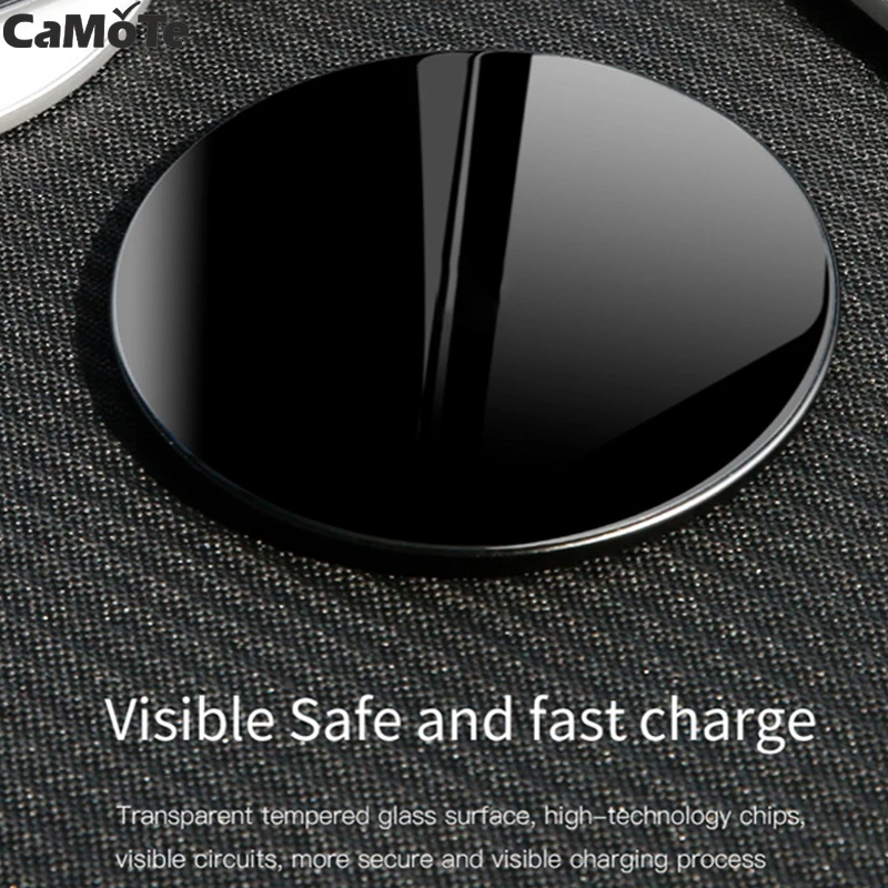 

Wireless Charger 10W Qi For iPhone 7 X 8 Glass Fast charger Wireless Charging Pad For Samsung Galaxy S9 S8 Plus S7 drop shipping