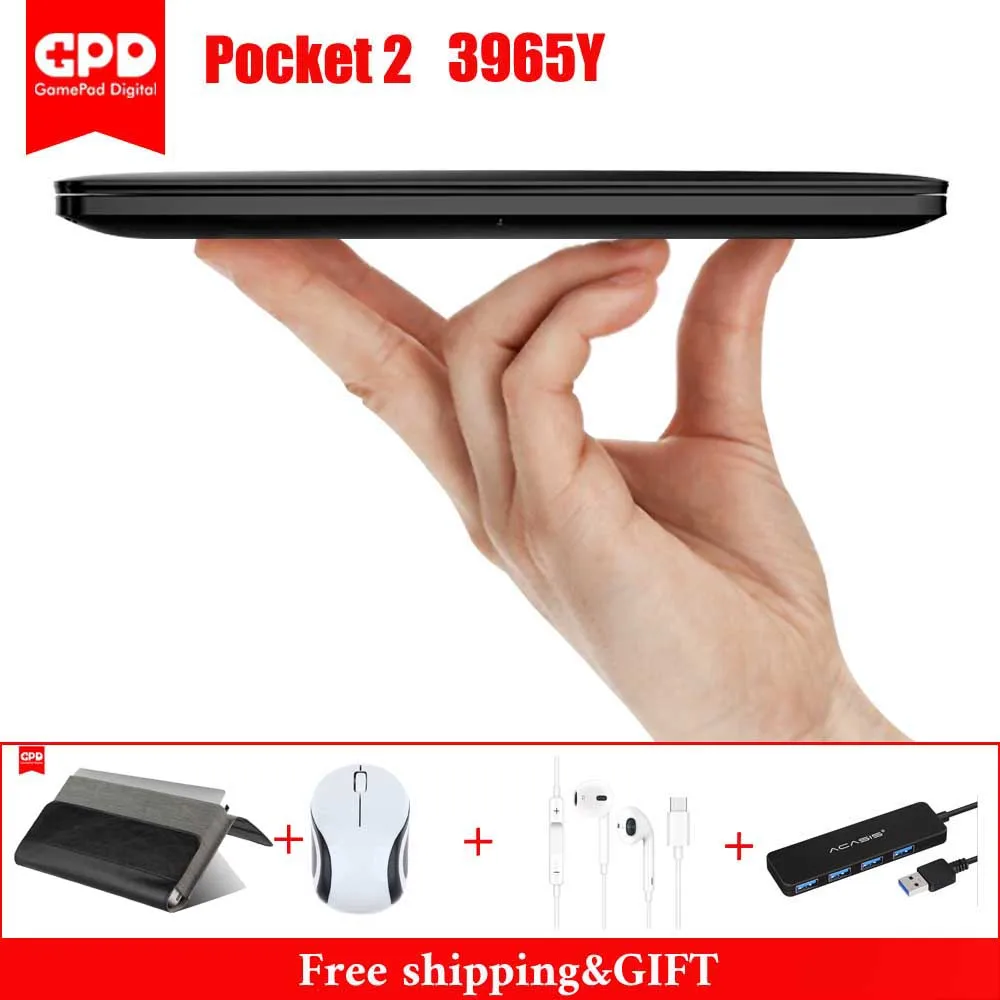 

New GPD Pocket 2 Amber 7 Inch Touch Screen Mini PC Pocket Laptop UMPC ultrabook Intel Celeron CPU 3965Y Windows 10 8GB/128GB