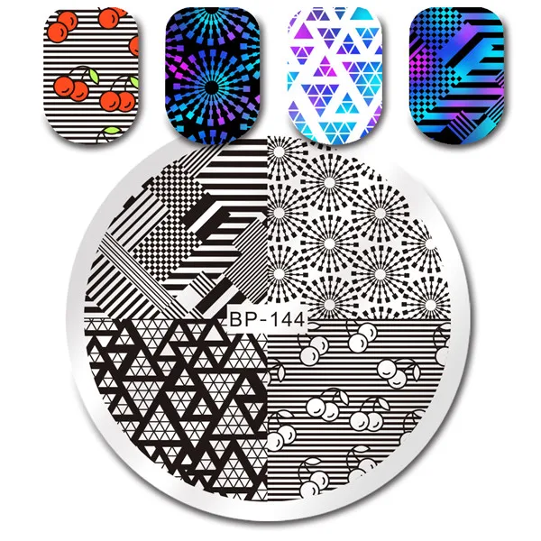 BORN PRETTY Geometic Flower Nail Art Stamp Plate Classic Traingle Heart маникюрный шаблон пластина с изображениями для нейл-арта