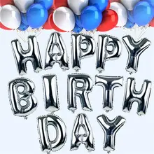 1pc 16 Sliver Alphabet Letters Number Helium Balloons font b Birthday b font New Year Foil