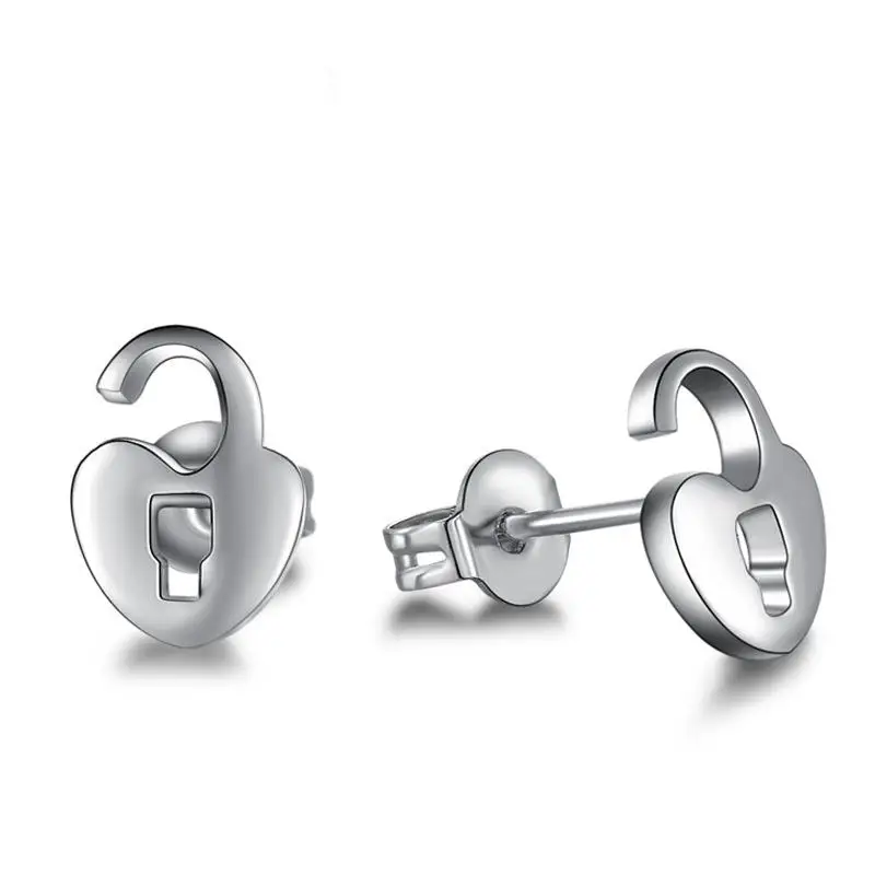 Fashion Small Lock Stud Earrings For Women Earring Earings 925 Sterling
