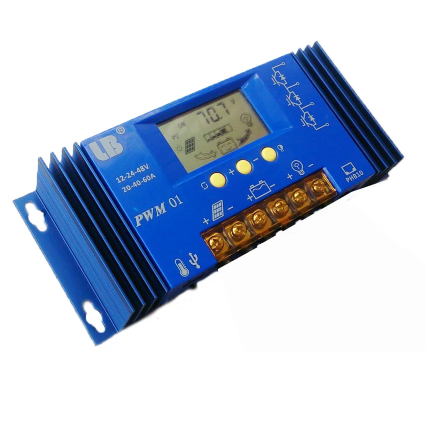 

60A 12V 24V 36V 48V PWM LB Brand LCD Display Solar Panel Charge Controller Regulator Lithium iron battery