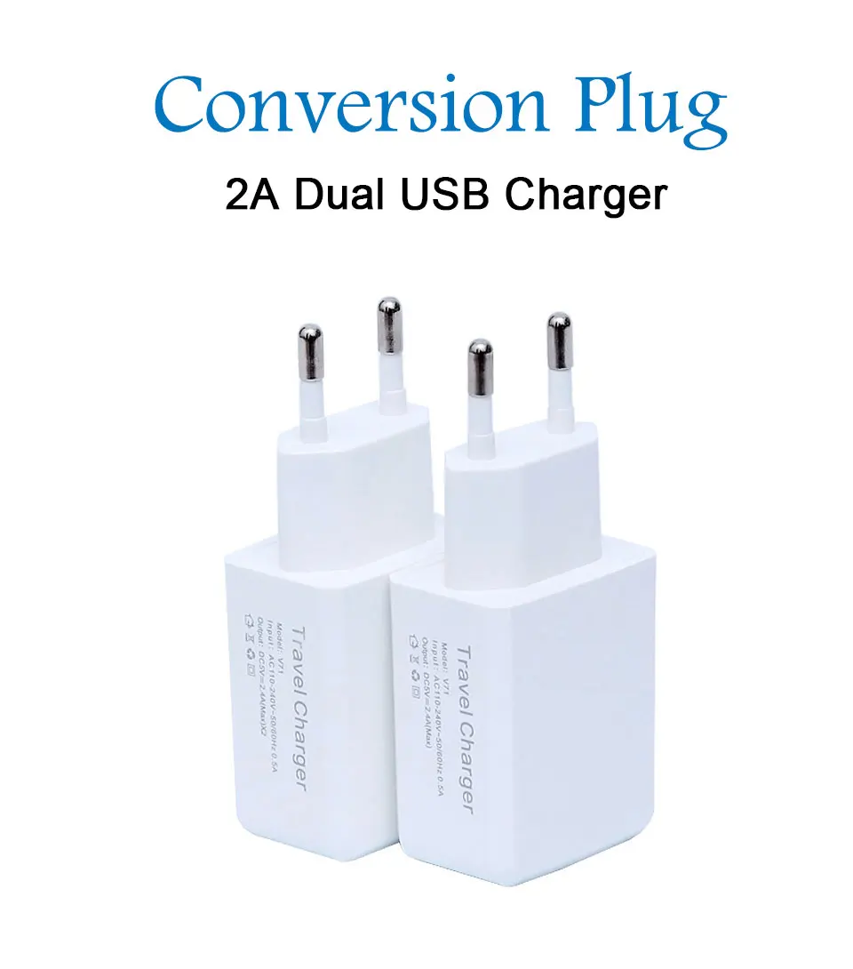 Dual USB Mobile Phone Charger 5V 2A European standard EU USA Plug Universal For IPhone Samsung HTC Xiaomi EUR phone Tablet (1)
