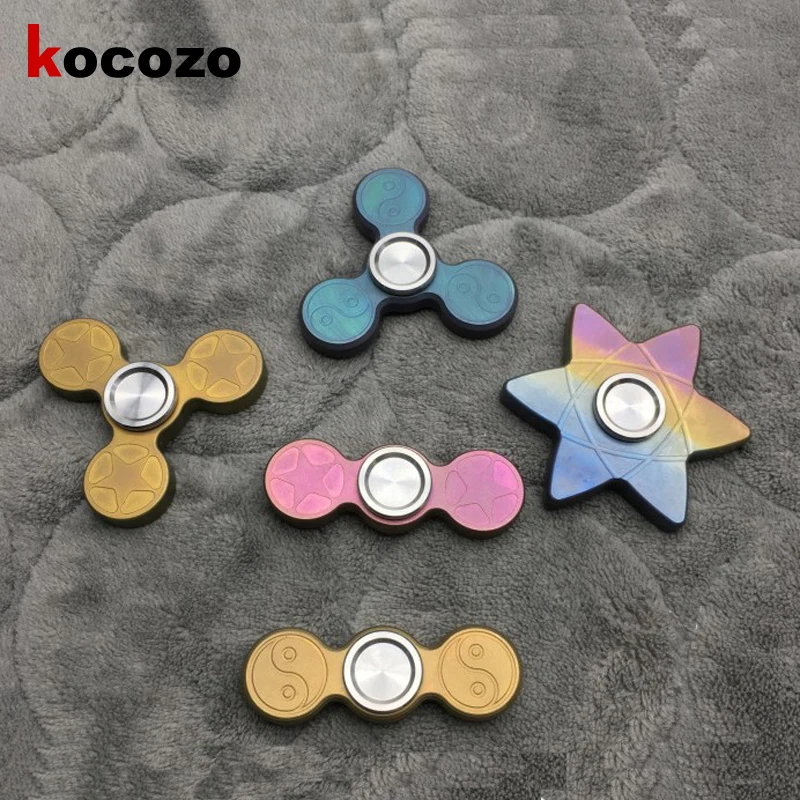 

2017 Tri-Spinner Fidget High-Speed Hand Spinner Triangle Titanium Alloy Steel Balls Bearing Finger Fidget Toy Anti Stress