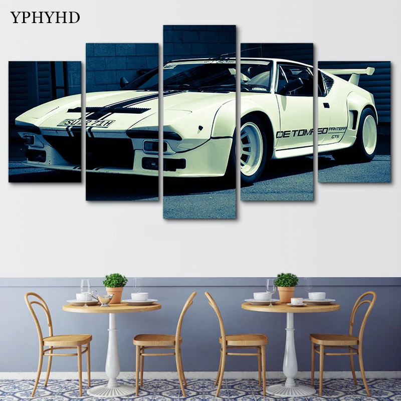 YPHYHD 5 Piece Wall Art Modern Painting Sports Car Picture Canvas