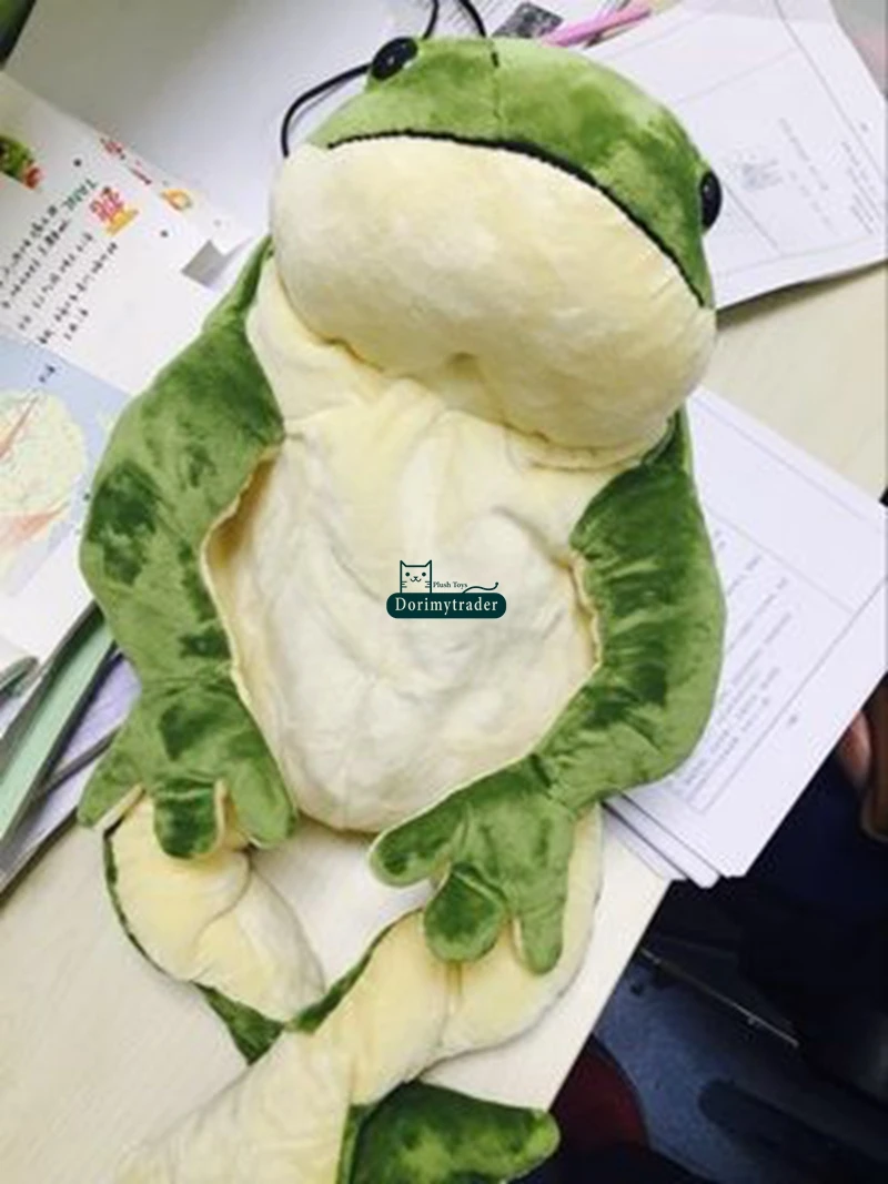 Dorimytrader 60cm New Funny Simulated Animal Frog Plush Toy 24'' Big Stuffed Cartoon Green Frog Doll Pillow Baby Gift DY61558 (8)