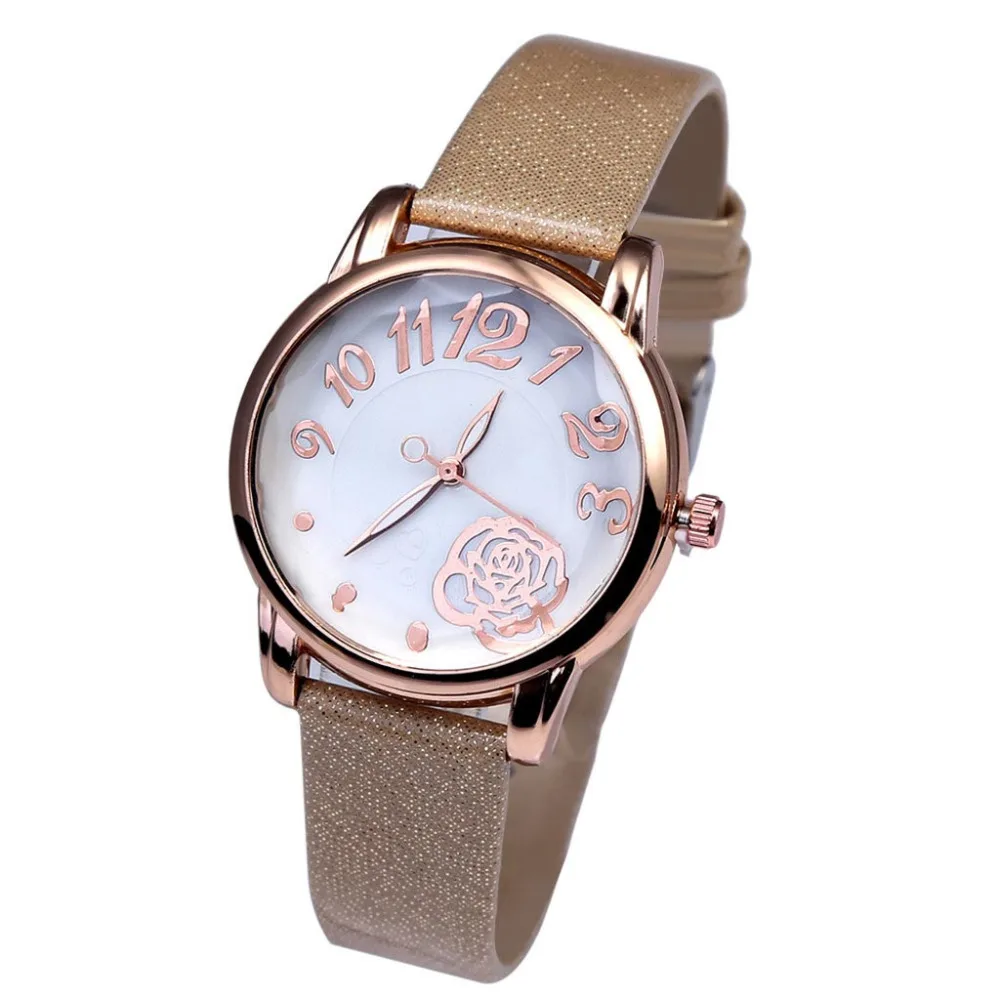 

Luxury Women Watch Gold Leather Belt Wristwatch For Ladies Girl Watch Gmt Hours Women Clock Relogio Feminino Luxo Reloj Mujer *A