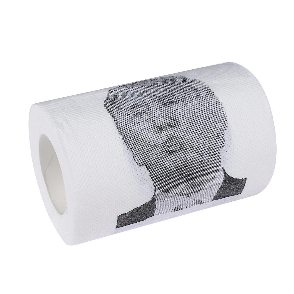 Забавная туалетная бумага Дональд Трамп Humour туалетная бумага рулон Новинка Забавный поцелуй подарок Шуточный розыгрыш рулон бумажных салфеток