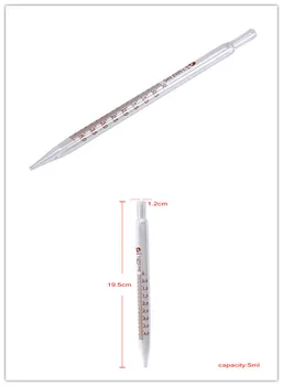 

1pc Lab Chemistry Glass Transfer Pipettes With Clear Scale 5ml 10ml Graduated Pipette Dropper Dispensing