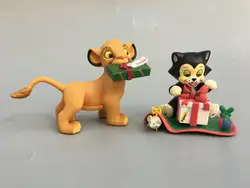 ПВХ Рисунок Модель игрушки кошка Король Лев Simba Рождественский подарок модель украшения 2 шт./компл./компл