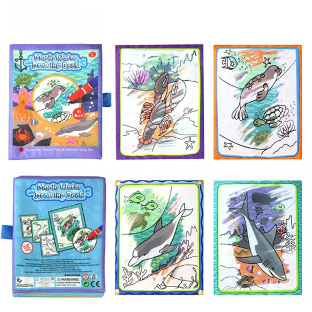Magic Water Drawing Mat Coloring Book & Magic Pen Cloth Painting Drawing Board Coloring Book For Kids Toys Toy Gift