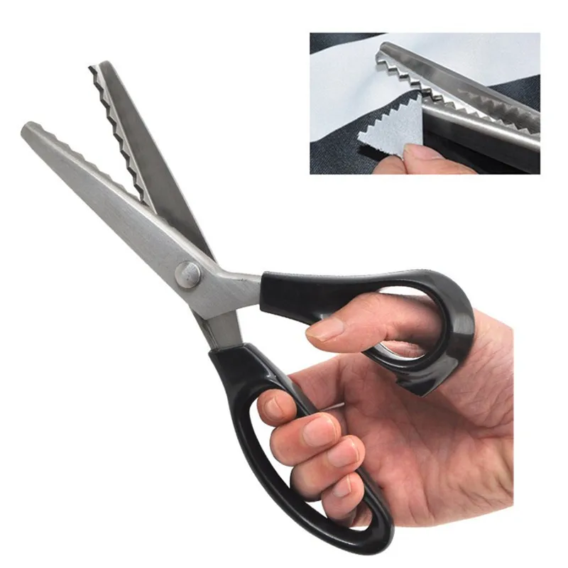 

23.5cm Zig Zag Sewing Cut Dressmaking Tailor Shear Pinking Scissor Leather Craft Fabric Upholstery Tool Textile DENIM