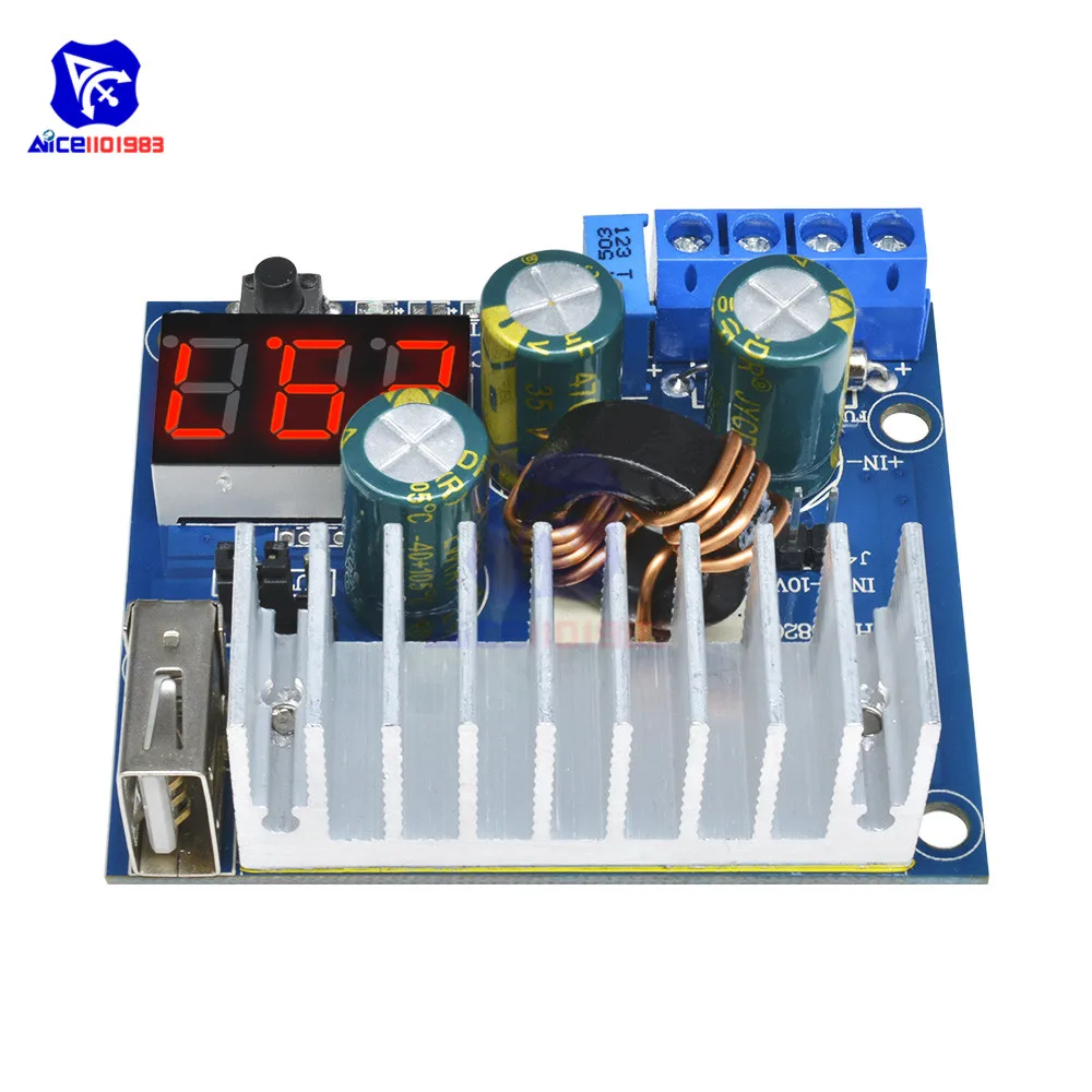 DC 3 35V 100W 6A Повышающий Модуль USB преобразователь источника питания светодиодный