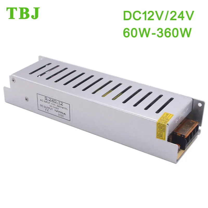 

DC12V DC24V Lighting Transformers LED Driver Power Adapter 60W - 360W 5A-20A For LED Strip Light Switch Power Supply