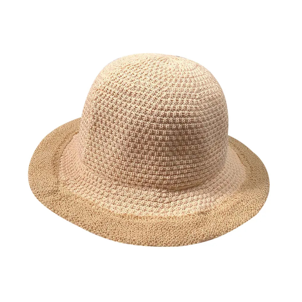 

DOUDOULU Unisex Summer Knitting Hollow Hat Korean Version Of Outdoor Travel Sun Protection Sunshade Cap For Woman men #GX7.5