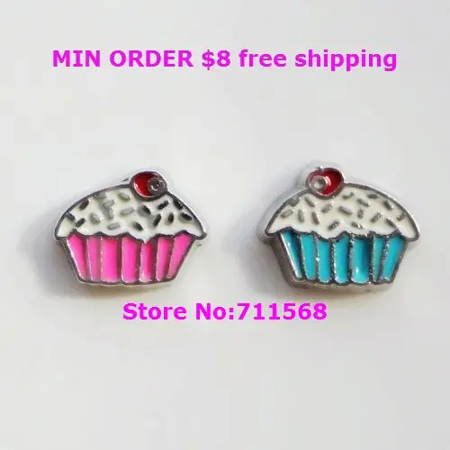 

Cute Blue Cupcake Floating Charms Cup cake Italian Charms Cupcake Pendants For DIY Floating Locket Accessories