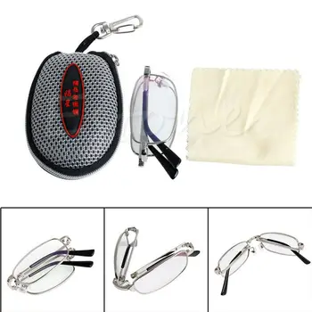 

Silver Metal Snap Folding Reading Glasses with Case +1.5 +2.0 +2.5 +3 +3.5 +4.0