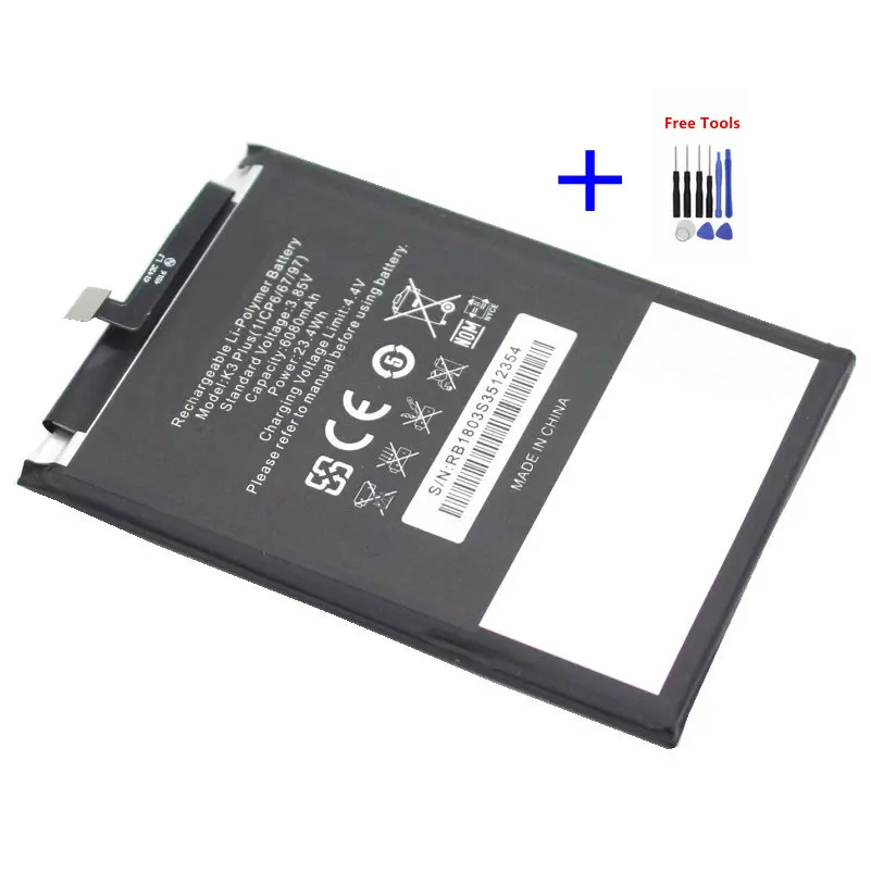 

1x New Arrival K3 PLUS 6080mAh / 23.4Wh Phone Rechargeable Battery For OUKITEL K3 PLUS Batteries