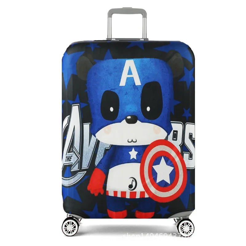 QIAQU мультяшный защитный чехол для переноски, плотный чехол для 18-30 дюймов, чехол для багажника, чехол Lugagge Tag, аксессуары для путешествий - Цвет: Captain America
