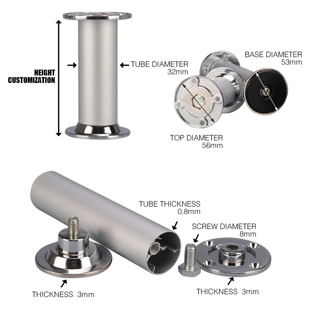 120x32 мм, серебристый алюминий сплав ноги высота регулируемая ноги шкаф для ножек стола и мебели