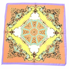 

60X60cm Vintage Printing Pattern Fashion Lady Scarf Spring Summer Sunscreen Women Silk Shawls Small Square Scarves xs004-mirror2
