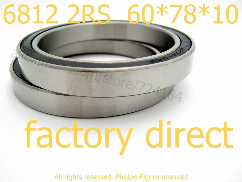 Factory Outlet High quality miniature deep groove ball bearing 6812 2RS 61812 2RS 6812 bearing 60*78*10 mm 4pcs/lot