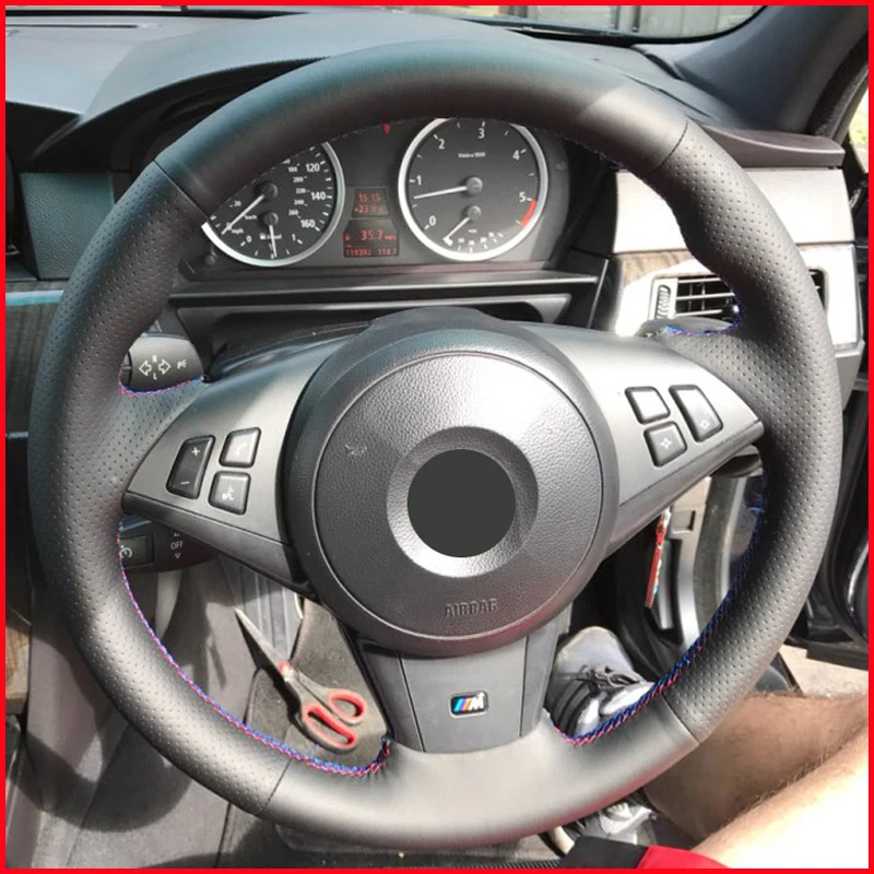 Чехол MEWANT из натуральной кожи для BMW E60 E63 E64 M5 2005 2007 2008 M6 2007|car steering wheel cover|steering coverwheel