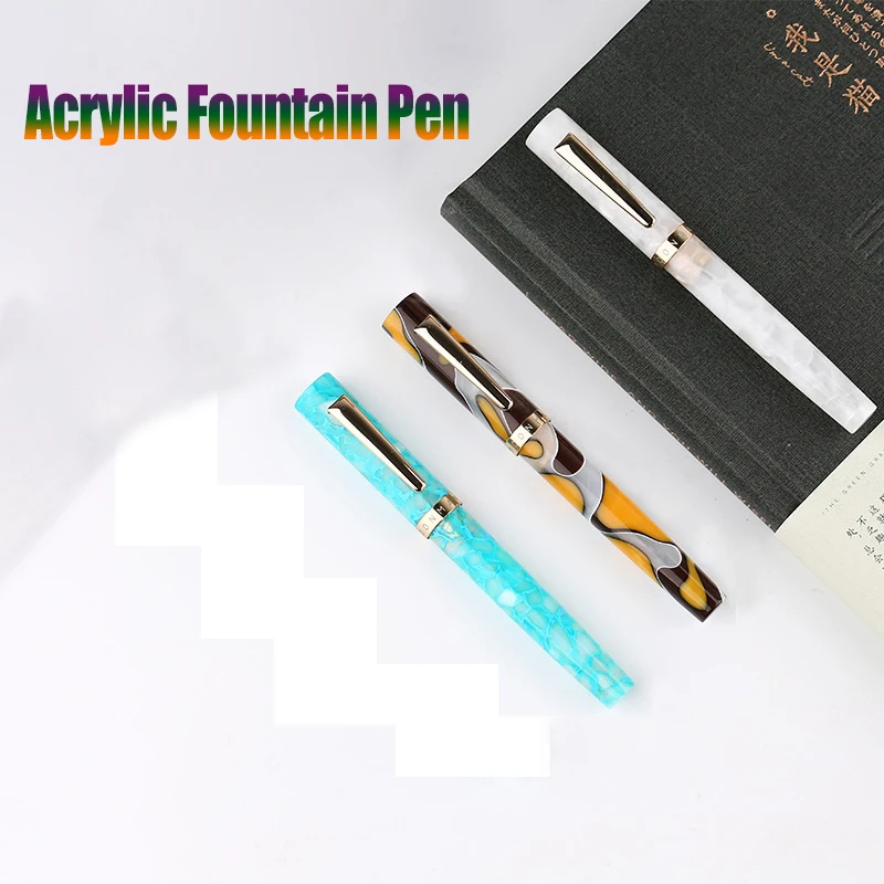 

New Moonman N2 Amber Acrylic Fountain Pen EF/ F Nib Mini Pocket Pen Gift Case Fashion Gift Writing Ink Pen with Gift Box Set