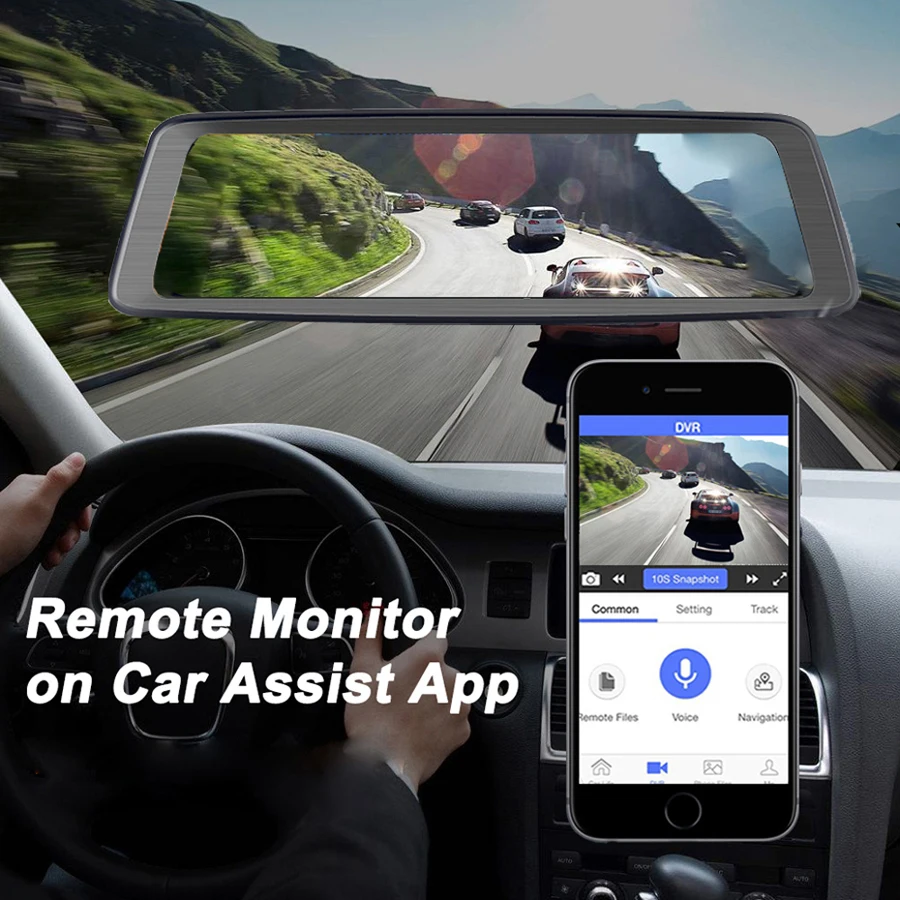 Автомобильный видеорегистратор QUIDUX 10 дюймов 4G 4 камеры ADAS Android FHD 1080P зеркало