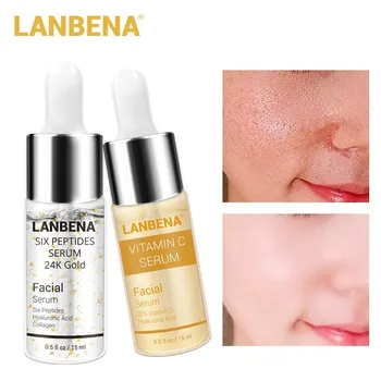 

LANBENA Vitamin C Serum+Six Peptides Serum 24K Gold Anti-Aging Moisturizing Whitening Brighten Anti-wrinkle Beauty Skin Care