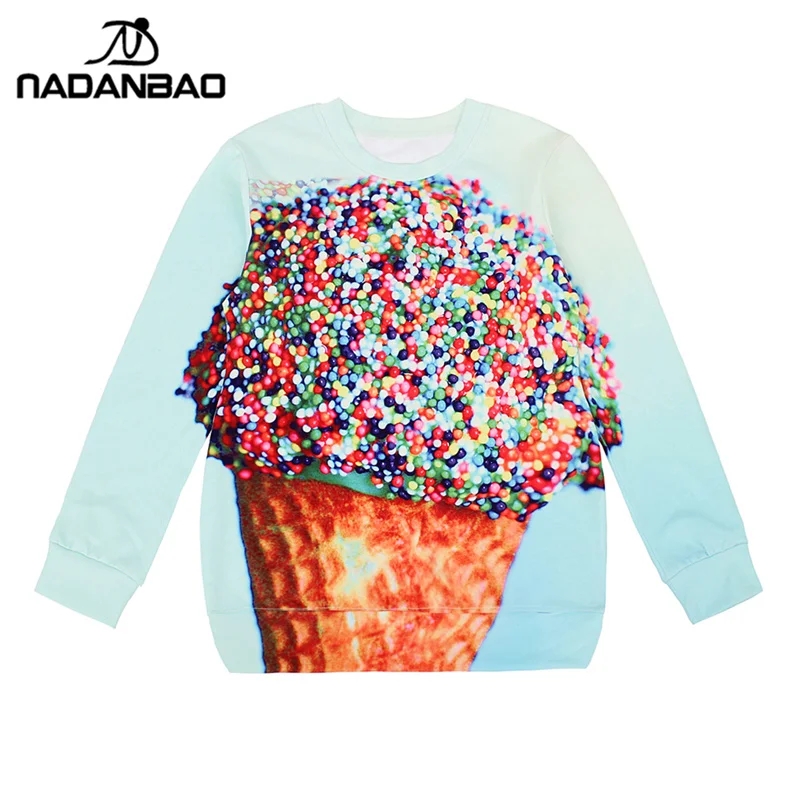 NADANBAO New Arrival Women Oversided Hoodies High Quality 3D Print Ice