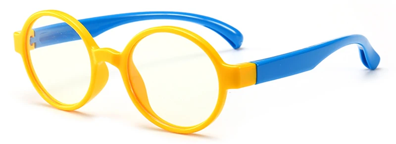 yellow blue Kachawoo мальчик очки Оптические девушка tr90 анти-синий светильник круглые оправы для очков дети Черный Красный Детская мода - Цвет оправы: yellow blue